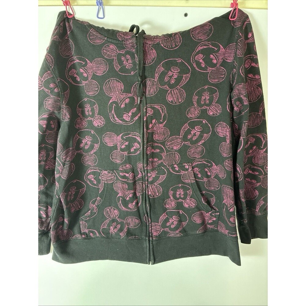 Disney Mickey Mouse Hooded Jacket - Junior Size 1X Black & Purple